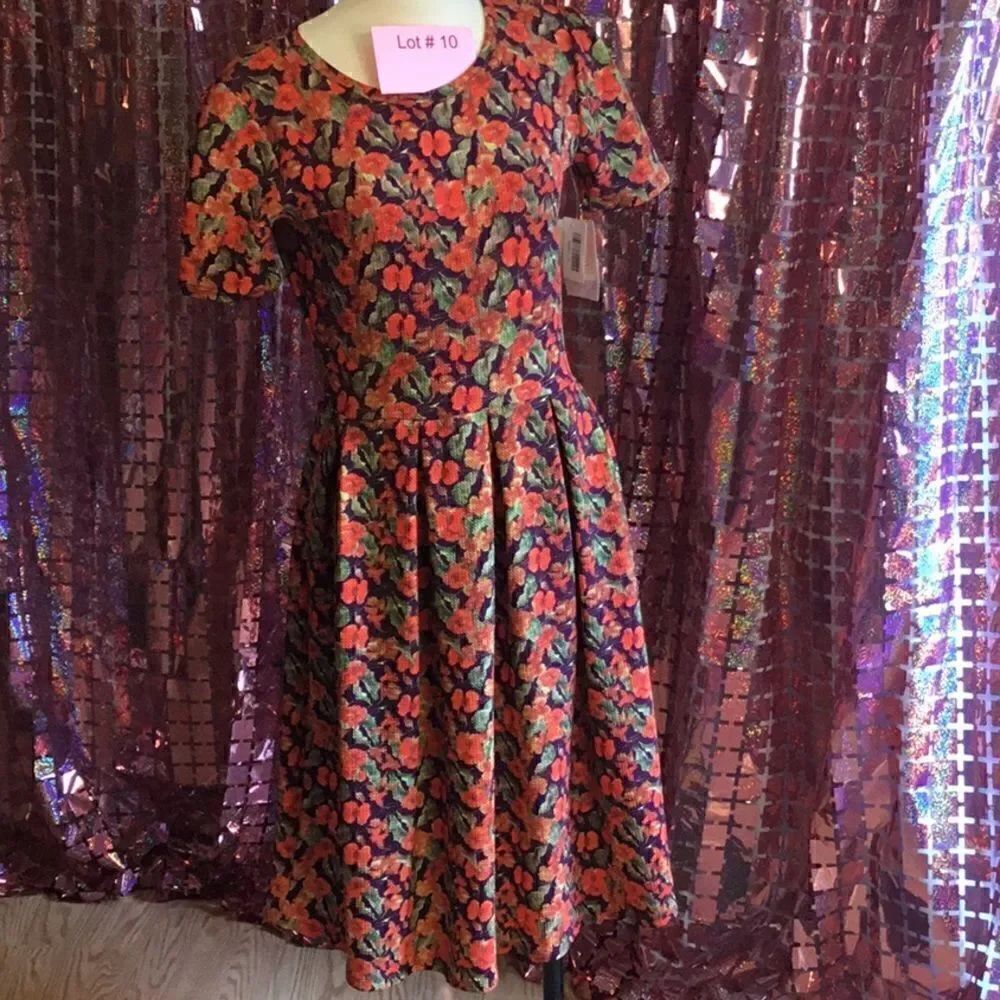 NWT LULAROE AMELIA dress in medium in deep fall like colors